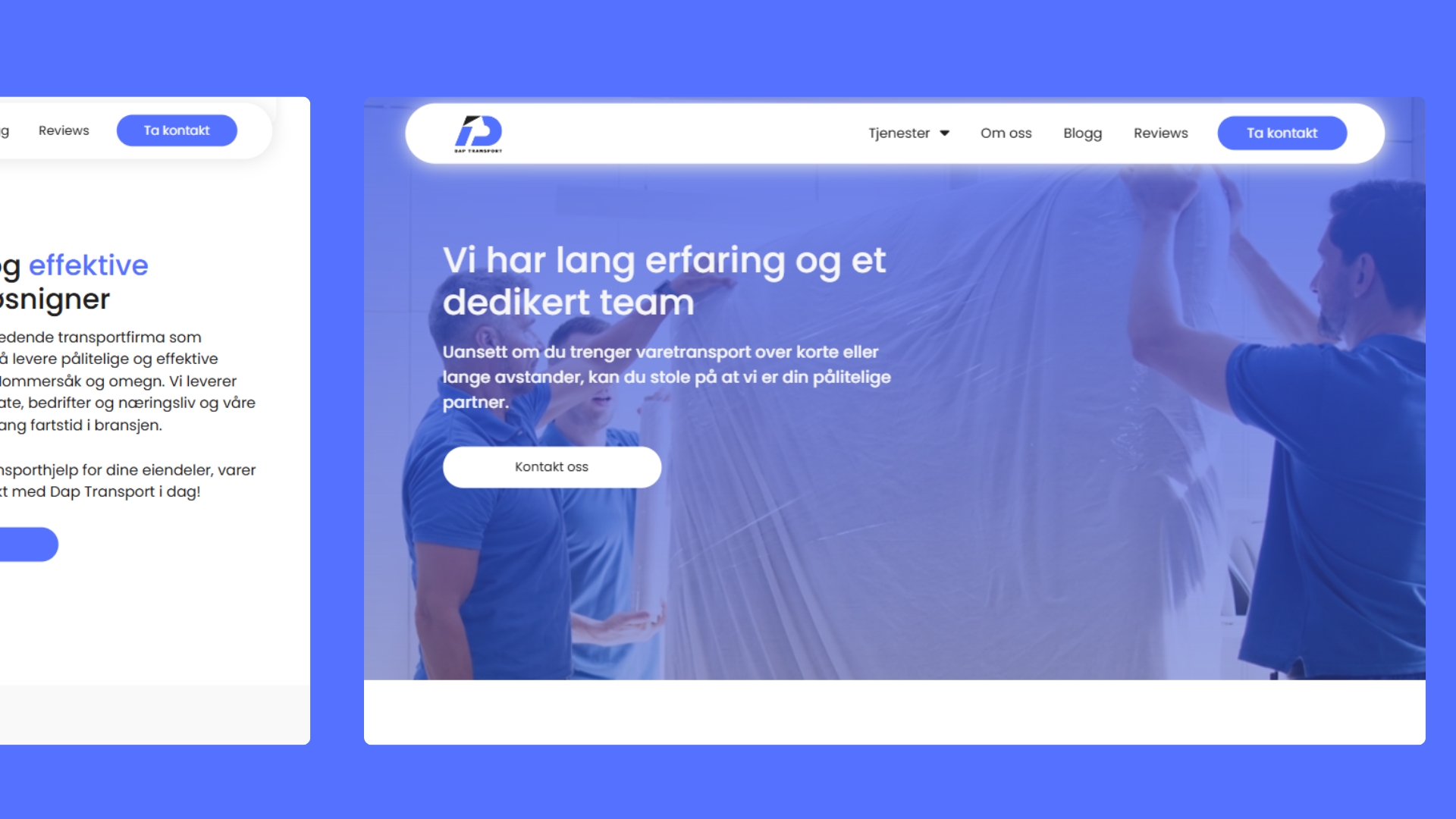 Dap Transport – ferdig nettside